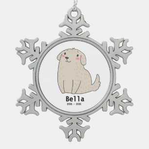 Adorno De Peltre Tipo Copo De Nieve Ornamento conmemorativo de fotos de perros persona