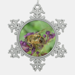 Adorno De Peltre Tipo Copo De Nieve Ornamento de abejas y flores moradas