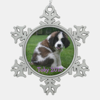 Adorno De Peltre Tipo Copo De Nieve Ornamento de Baby Saint Bernart 2013