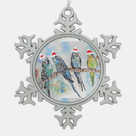 Adorno De Peltre Tipo Copo De Nieve Ornamento de buceo de acuarela de loro de Santa Bu