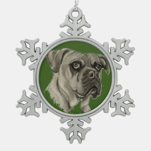 Adorno De Peltre Tipo Copo De Nieve Ornamento de Bulldogge del inglés de Olde por el