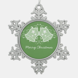 Adorno De Peltre Tipo Copo De Nieve Ornamento de campanas verdes y toboganes