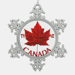 Adorno De Peltre Tipo Copo De Nieve Ornamento de Canadá personalizado: recuerdo de Can