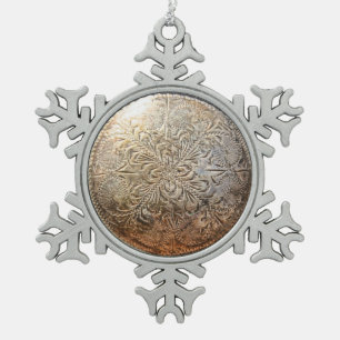 Adorno De Peltre Tipo Copo De Nieve Ornamento de Concho del vintage