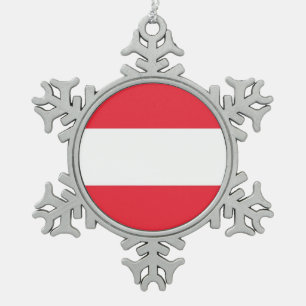Adorno De Peltre Tipo Copo De Nieve Ornamento de copo de nieve con bandera austriaca