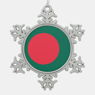 Adorno De Peltre Tipo Copo De Nieve Ornamento de copo de nieve con bandera de Banglade