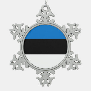 Adorno De Peltre Tipo Copo De Nieve Ornamento de copo de nieve con bandera de Estonia