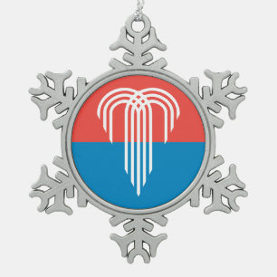 Adorno De Peltre Tipo Copo De Nieve Ornamento de copo de nieve con bandera de Kansas