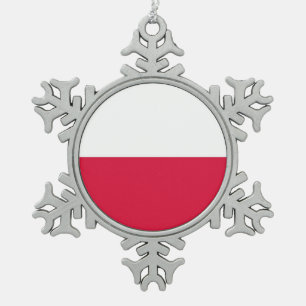 Adorno De Peltre Tipo Copo De Nieve Ornamento de copo de nieve con bandera de Polonia