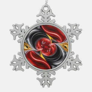 Adorno De Peltre Tipo Copo De Nieve Ornamento de copo de nieve con colores alemanes
