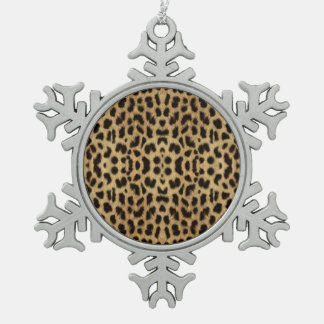 Adorno De Peltre Tipo Copo De Nieve Ornamento de copo de nieve con huella de leopardo