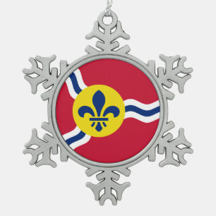 Adorno De Peltre Tipo Copo De Nieve Ornamento de copo de nieve con San Luis, Misuri