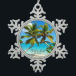 Adorno De Peltre Tipo Copo De Nieve Ornamento de copo de nieve de Maho Bay Beach St. J<br><div class="desc">Hermoso ornamento tropical de copos de nieve con agua de mar con una imagen fotográfica de las hermosas palmeras de Maho Beach, en la isla de St. John U.S.V.I. El ornamento es una encantadora adición a tu colección, o una gran idea de regalo para la familia y amigos también! Para...</div>