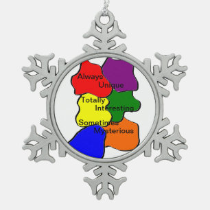 Adorno De Peltre Tipo Copo De Nieve Ornamento de copo de nieve de timbre de autismo ún