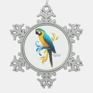 Adorno De Peltre Tipo Copo De Nieve Ornamento de copos de nieve azul y dorado