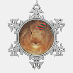 Adorno De Peltre Tipo Copo De Nieve Ornamento de desaprobación del conejo de conejito