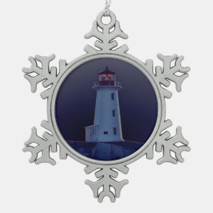 Adorno De Peltre Tipo Copo De Nieve Ornamento de faro Peggy's Cove Nova Scotia azul
