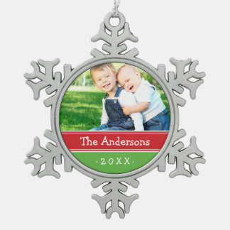Adorno De Peltre Tipo Copo De Nieve Ornamento de feriado de Keepsake de familia person