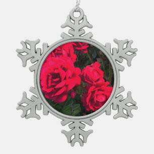 Adorno De Peltre Tipo Copo De Nieve Ornamento de flores rojas