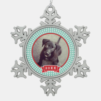 Adorno De Peltre Tipo Copo De Nieve Ornamento de foto de Mascota personalizado Keepsak