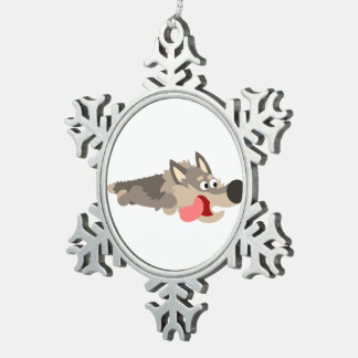 Adorno De Peltre Tipo Copo De Nieve Ornamento de la manada del Personalizado Wolf Pewt