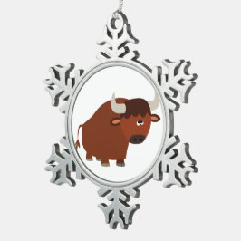 Adorno De Peltre Tipo Copo De Nieve Ornamento de la tibia Personalizado Bull Pewter