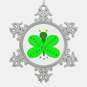 Adorno De Peltre Tipo Copo De Nieve Ornamento de mariposa del Día de San Patricio
