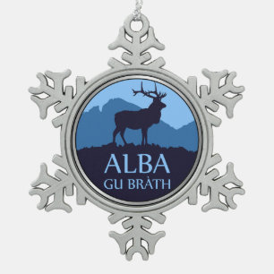 Adorno De Peltre Tipo Copo De Nieve Ornamento de Navidad Alba Gu Brath Snowflake Pewte