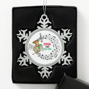 Adorno De Peltre Tipo Copo De Nieve Ornamento de Navidad de Banda Marchante