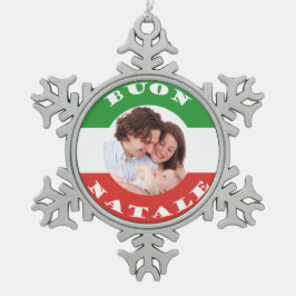 Adorno De Peltre Tipo Copo De Nieve Ornamento de Navidad de foto familiar italiano-est