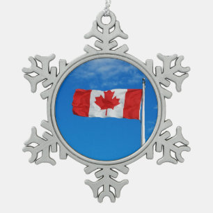 Adorno De Peltre Tipo Copo De Nieve Ornamento de navidad de la bandera de Canadá
