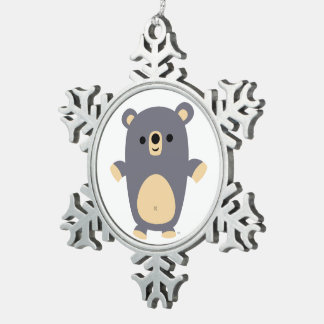Adorno De Peltre Tipo Copo De Nieve Ornamento de ornamento de orejador de oso de Perso