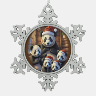 Adorno De Peltre Tipo Copo De Nieve Ornamento de oso panda