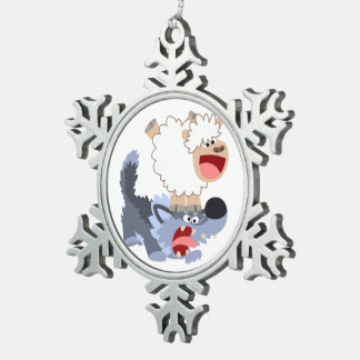Adorno De Peltre Tipo Copo De Nieve Ornamento de oveja Personalizado y timbre lobo