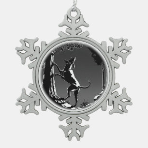 Adorno De Peltre Tipo Copo De Nieve Ornamento de perro de Hound Colonhound Dog Decorac