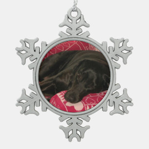 Adorno De Peltre Tipo Copo De Nieve Ornamento de tijereta de perro dormido