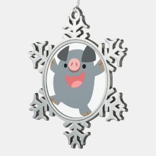 Adorno De Peltre Tipo Copo De Nieve Ornamento de tijerina de cerdo de Personalizado Cu