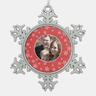 Adorno De Peltre Tipo Copo De Nieve Ornamento de timbre rojo y caprichoso para la foto