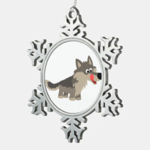 Ornamento de tira Personalizado Hungry Wolf Pewter