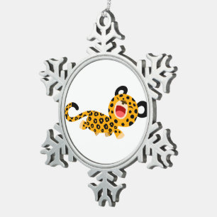 Adorno De Peltre Tipo Copo De Nieve Ornamento de titiritas de leopardo negro Personali