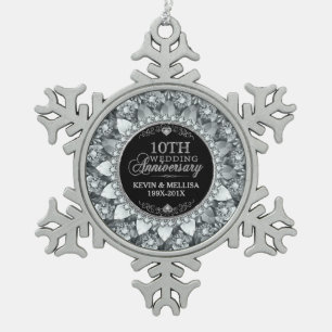 Adorno De Peltre Tipo Copo De Nieve Ornamento del 25° aniversario de los diamantes bla
