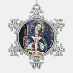 Adorno De Peltre Tipo Copo De Nieve Ornamento del copo de nieve de Virgen de la