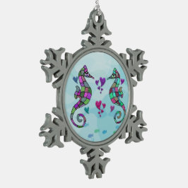 Adorno De Peltre Tipo Copo De Nieve Ornamento del copo de nieve del amor del caballo