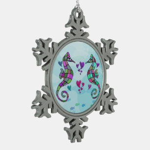 Adorno De Peltre Tipo Copo De Nieve Ornamento del copo de nieve del amor del caballo