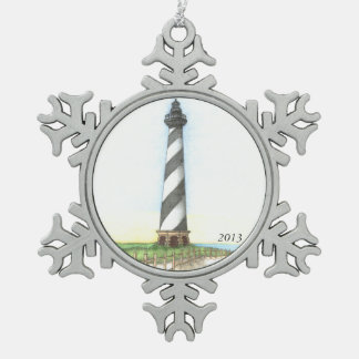 Adorno De Peltre Tipo Copo De Nieve Ornamento del copo de nieve del faro de Hatteras