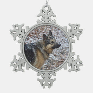 Adorno De Peltre Tipo Copo De Nieve Ornamento del copo de nieve del pastor alemán