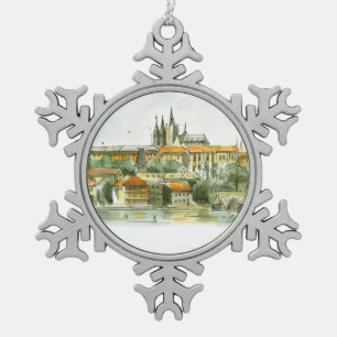 Adorno De Peltre Tipo Copo De Nieve Ornamento del estaño del castillo de Praga