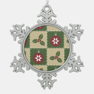 Adorno De Peltre Tipo Copo De Nieve Ornamento del estaño del edredón del navidad