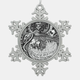 Adorno De Peltre Tipo Copo De Nieve Ornamento del estaño poco ángel del chica del