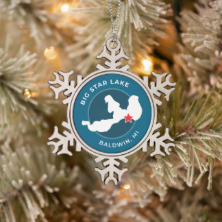 Adorno De Peltre Tipo Copo De Nieve Ornamento del lago Gran Estrella del personalizabl